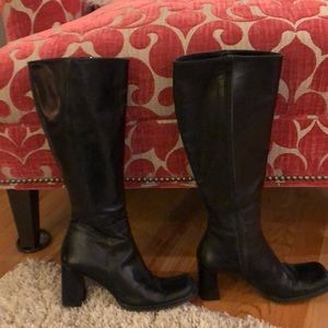 Italian leather knee high boots